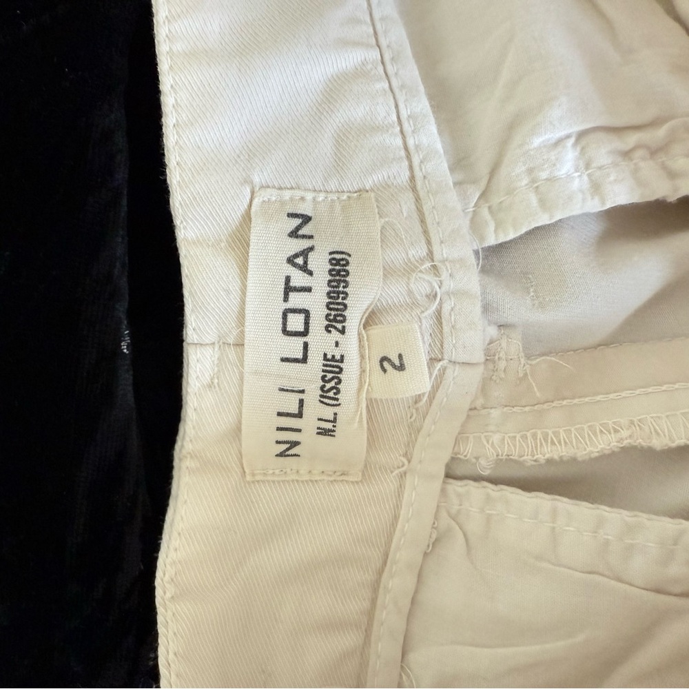Nili Lotan Cream Wide Leg Pants - Picture 3 of 4
